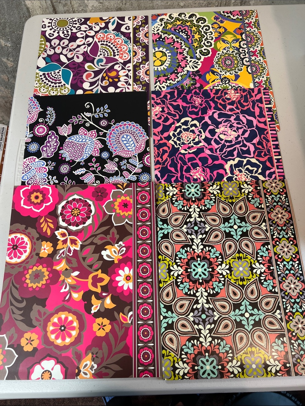 Vera Bradley Lot of 6 Pocket Folders matches Purses Bags (Lot #3)